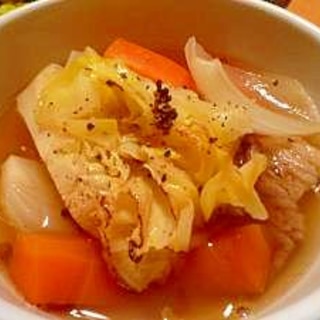 野菜を味わう☆新玉ねぎ春キャベツのビーフポトフ